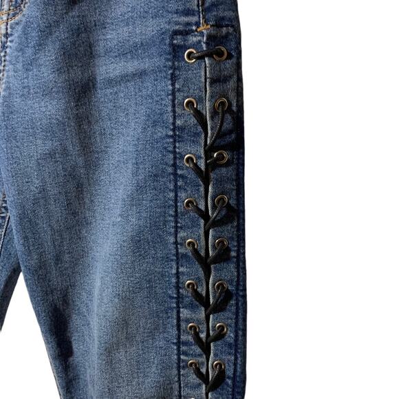 Topshop Moto Jamie high waisted side lace up jeans sz 25 - Picture 6 of 10